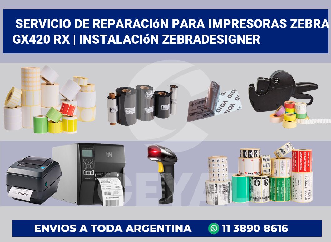 Servicio de reparación para impresoras Zebra GX420 RX | Instalación ZebraDesigner