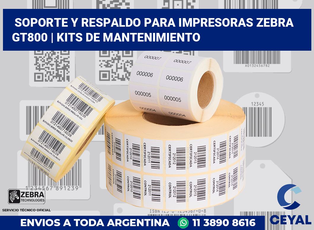 Soporte y respaldo para impresoras Zebra GT800 | Kits de mantenimiento
