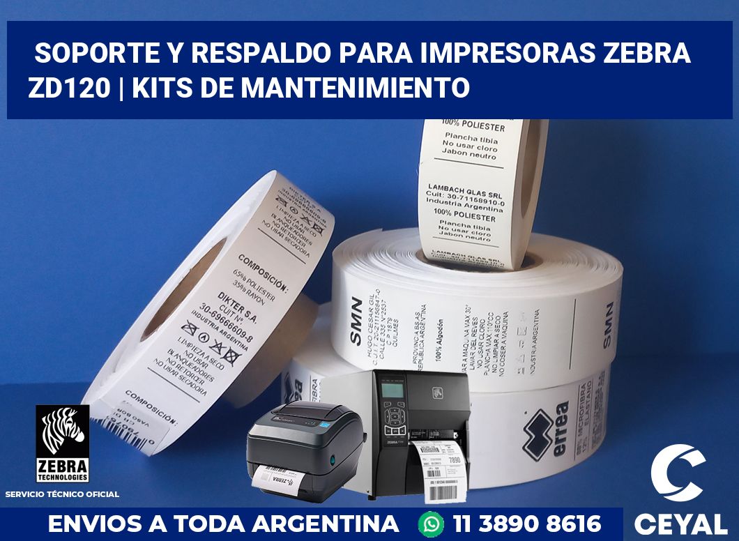Soporte y respaldo para impresoras Zebra ZD120 | Kits de mantenimiento