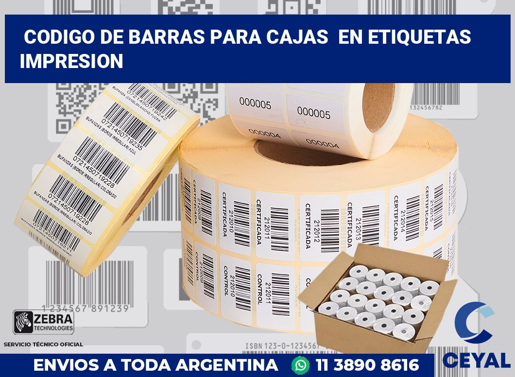 codigo de barras para cajas  en etiquetas impresion