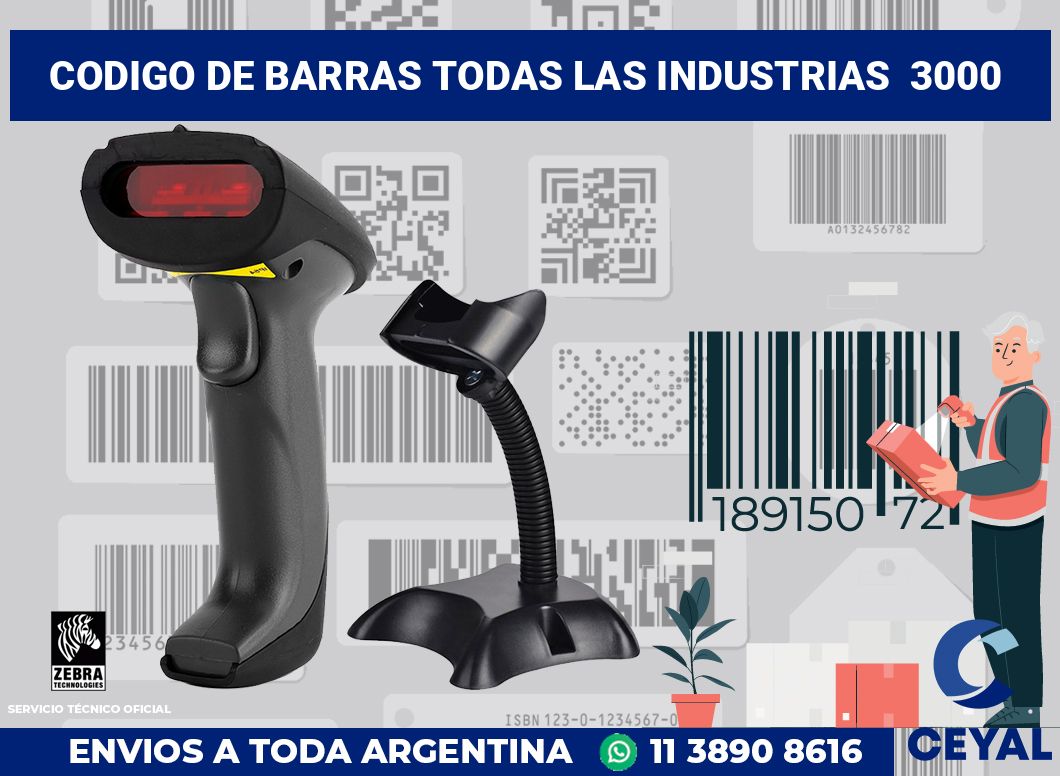 codigo de barras todas las industrias  3000
