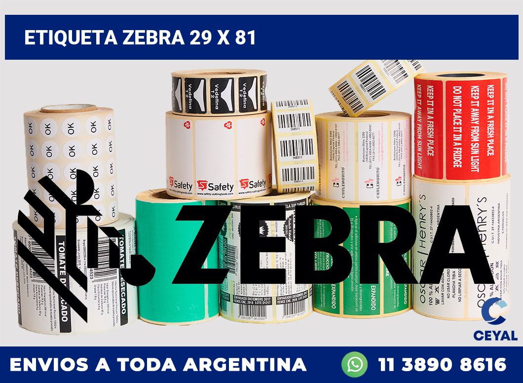 etiqueta zebra 29 x 81