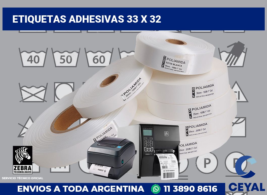etiquetas adhesivas 33 x 32