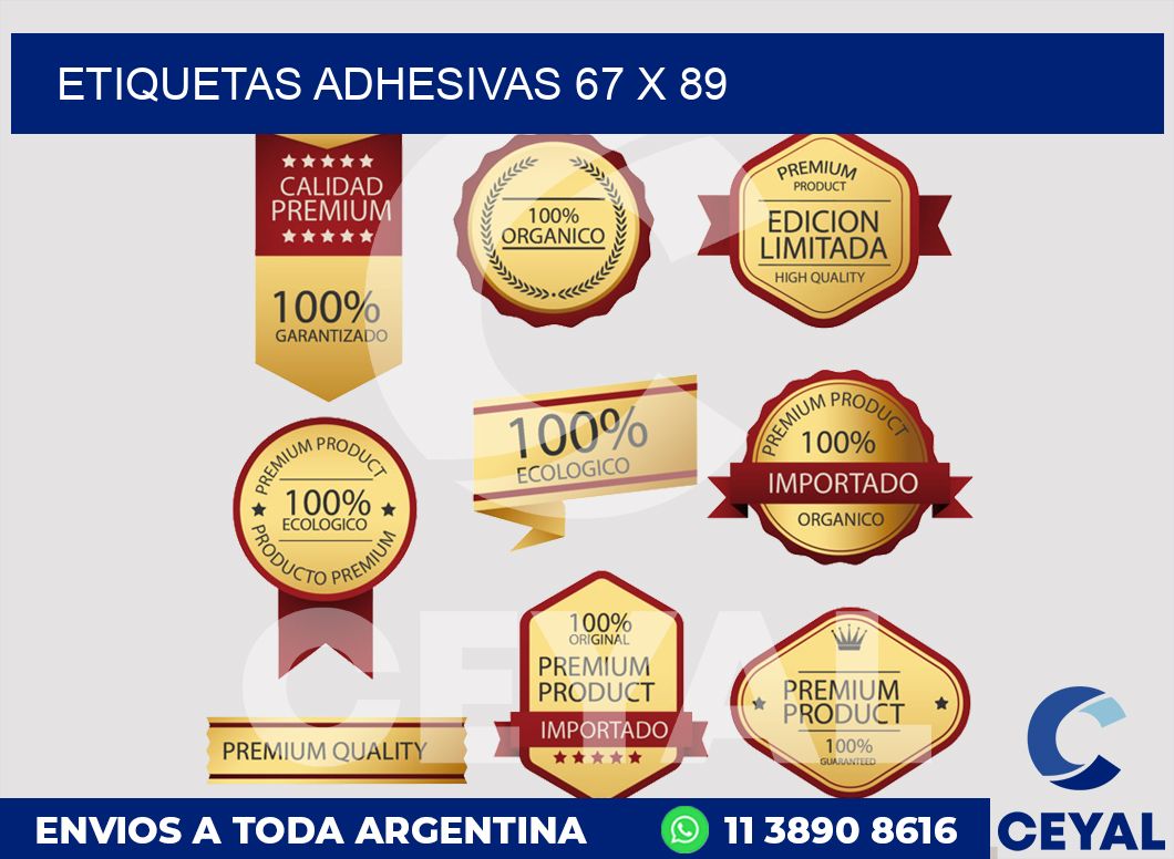 etiquetas adhesivas 67 x 89