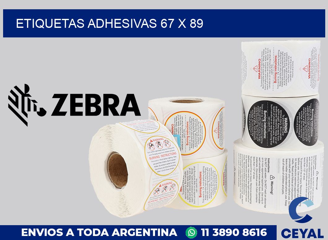 etiquetas adhesivas 67 x 89