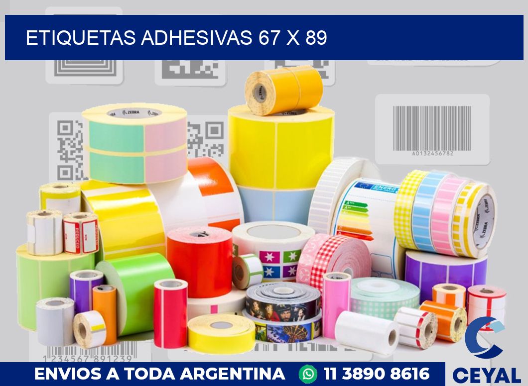 etiquetas adhesivas 67 x 89