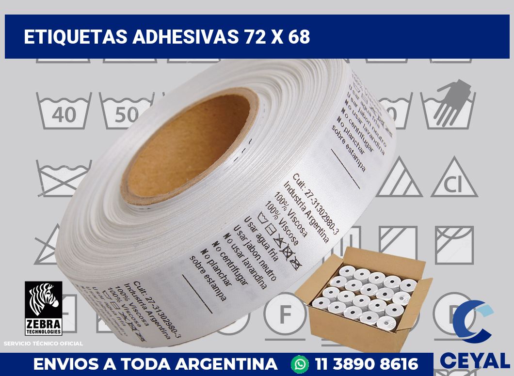 etiquetas adhesivas 72 x 68