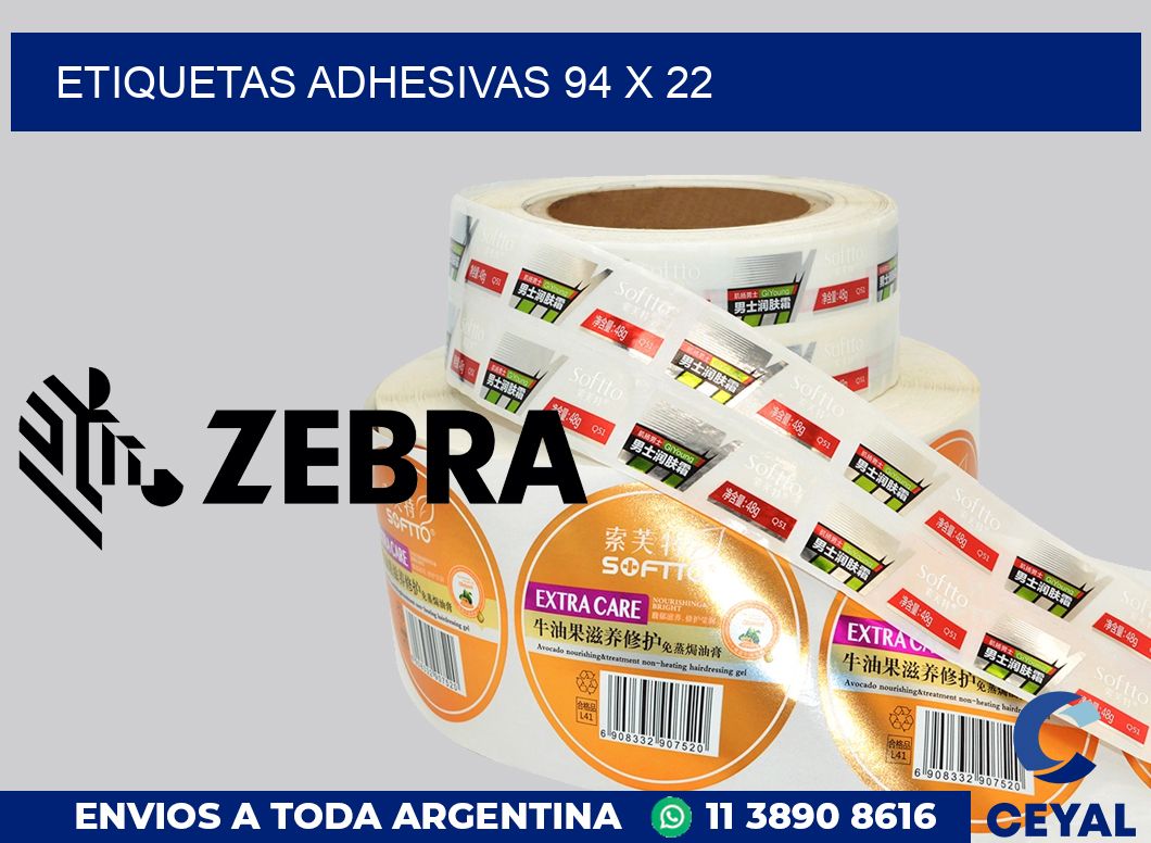 etiquetas adhesivas 94 x 22