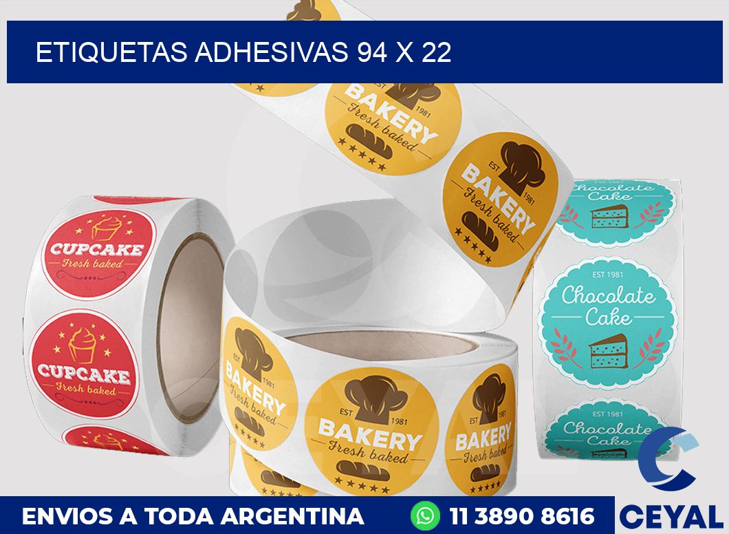 etiquetas adhesivas 94 x 22