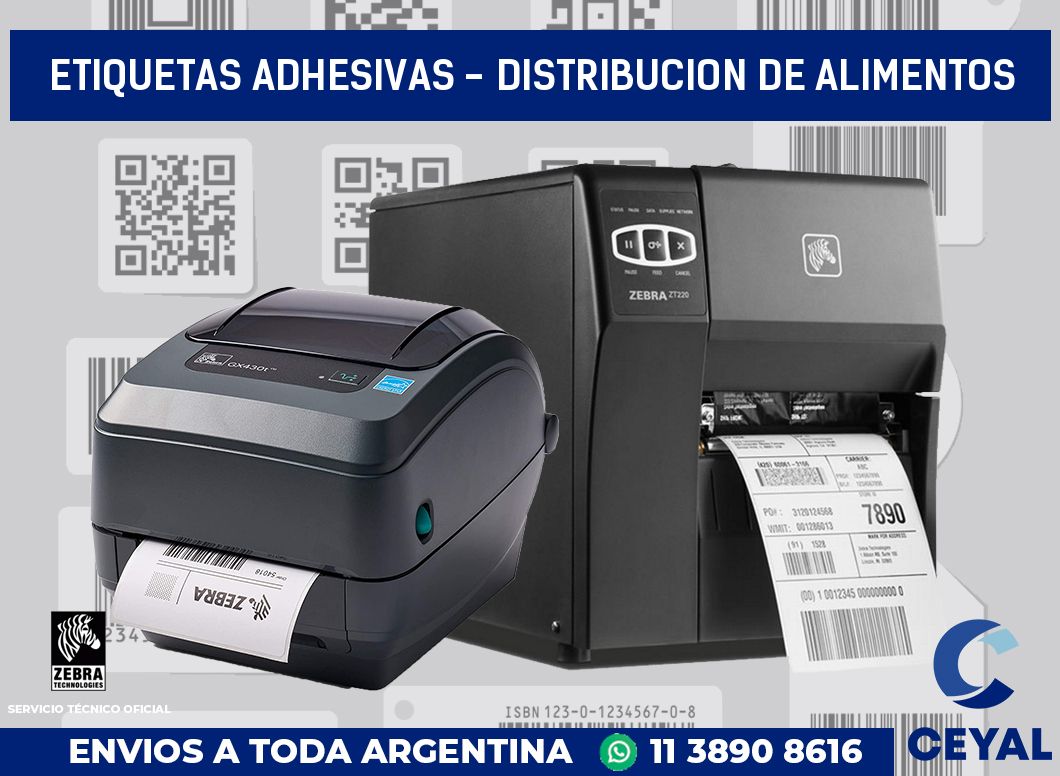 etiquetas adhesivas - distribucion de alimentos