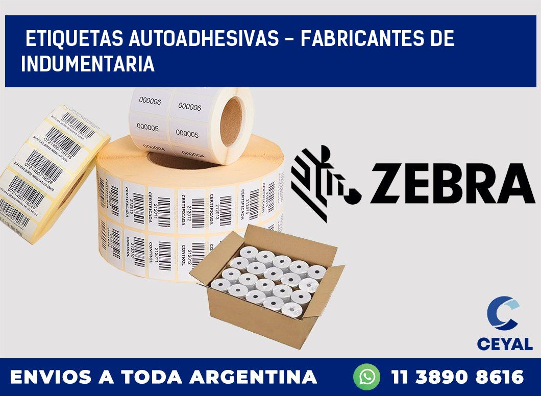 etiquetas autoadhesivas - Fabricantes de indumentaria