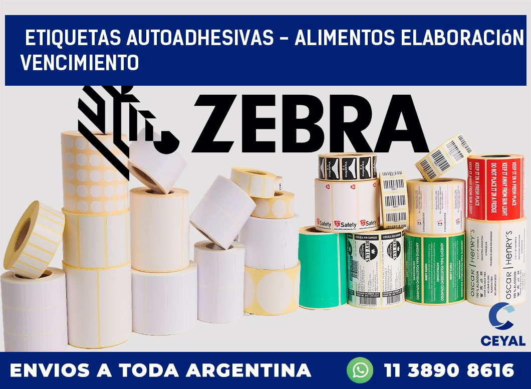 etiquetas autoadhesivas - alimentos elaboración vencimiento