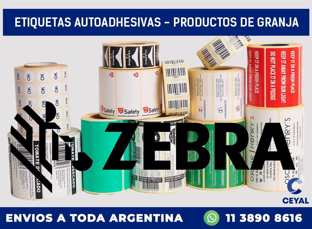 etiquetas autoadhesivas – productos de granja