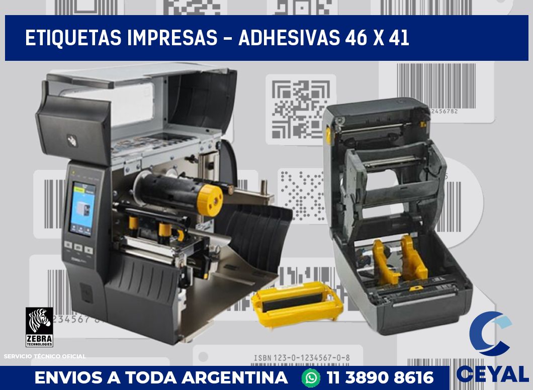 etiquetas impresas - Adhesivas 46 x 41