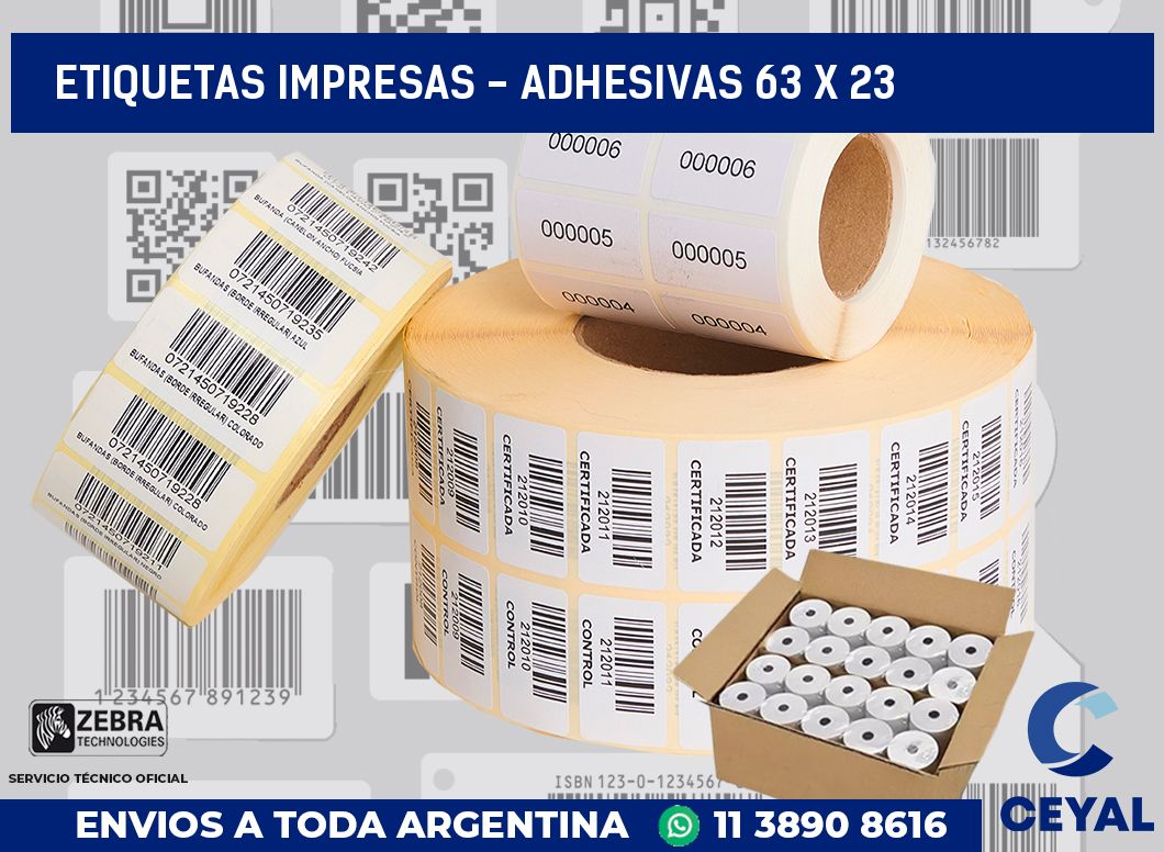 etiquetas impresas – Adhesivas 63 x 23