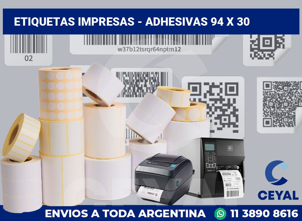 etiquetas impresas – Adhesivas 94 x 30