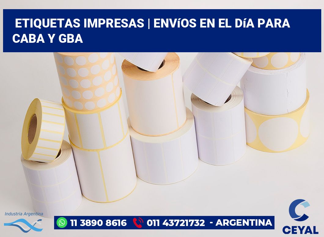 etiquetas impresas | Envíos en el día para CABA y GBA