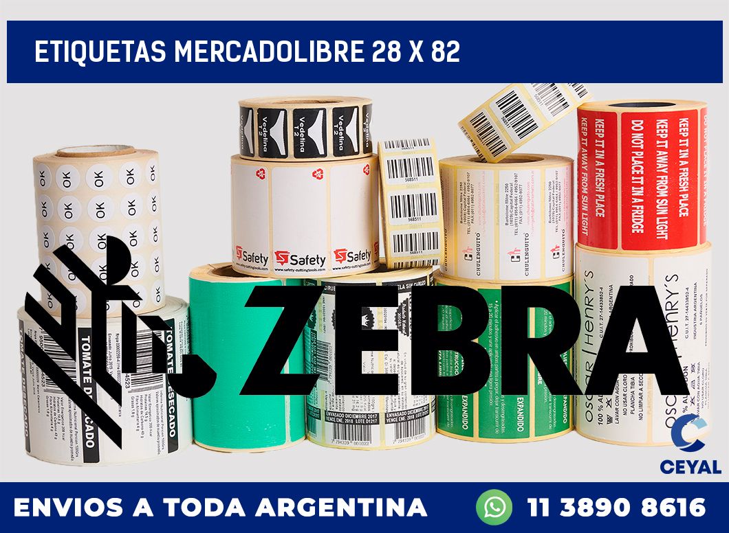 etiquetas mercadolibre 28 x 82