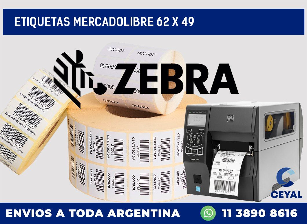 etiquetas mercadolibre 62 x 49