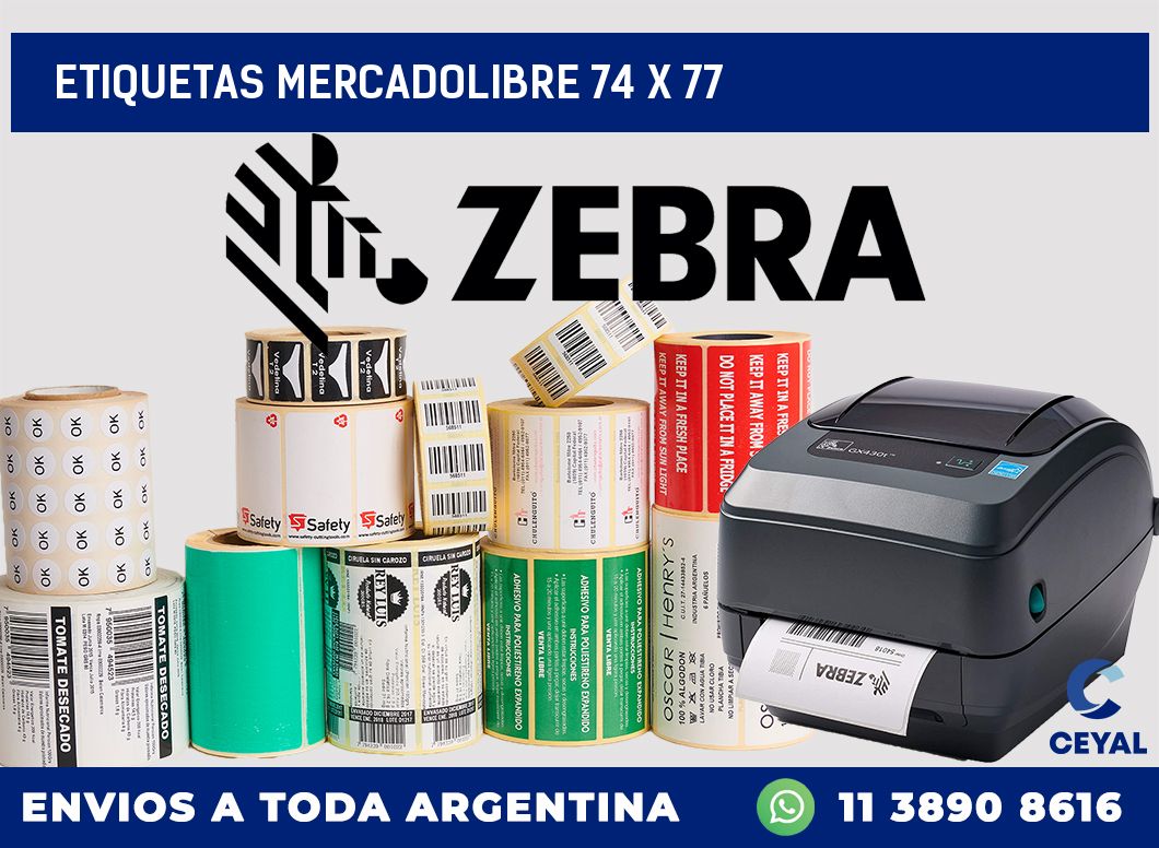 etiquetas mercadolibre 74 x 77