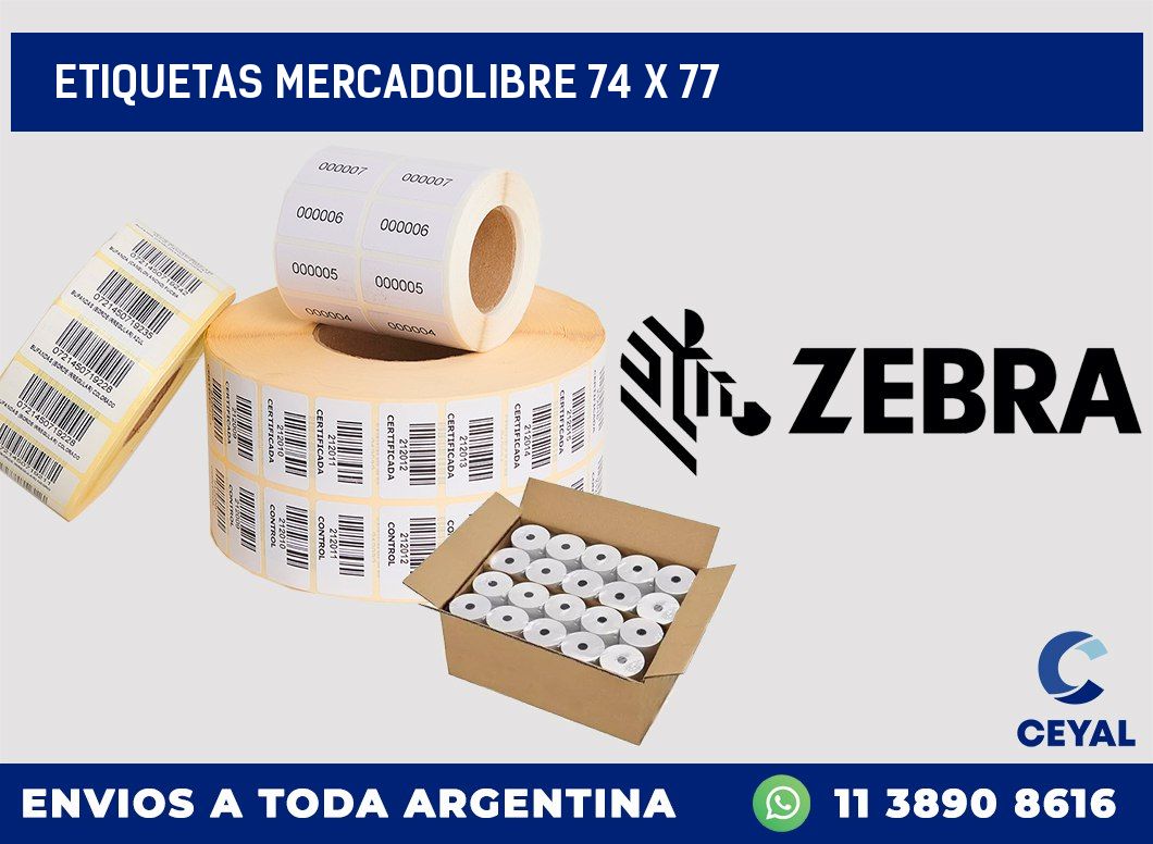 etiquetas mercadolibre 74 x 77