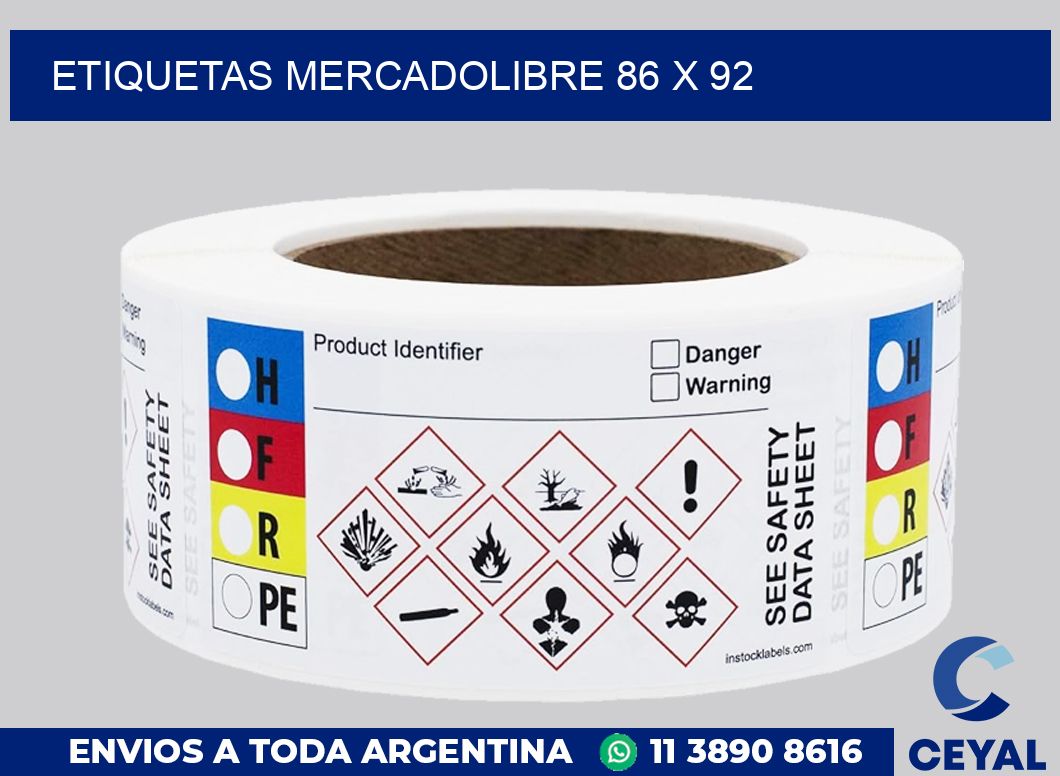 etiquetas mercadolibre 86 x 92