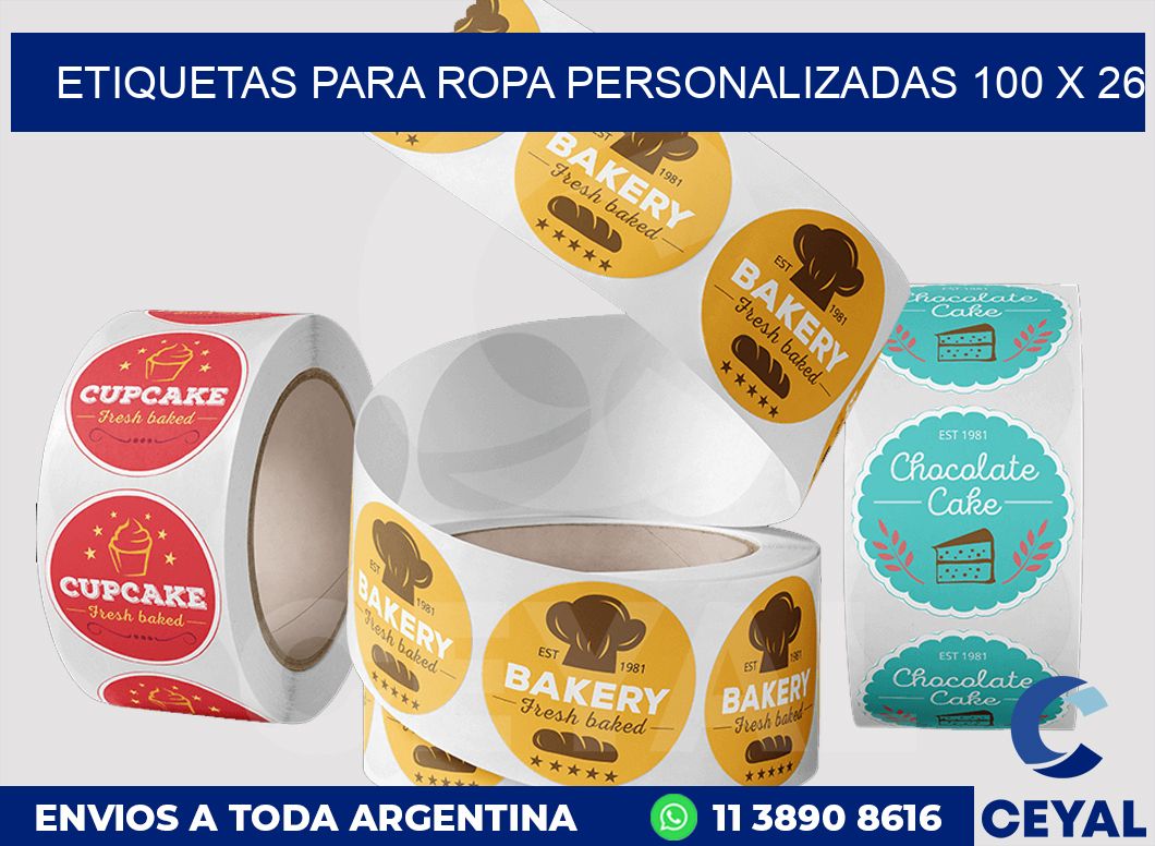 etiquetas para ropa personalizadas 100 x 26