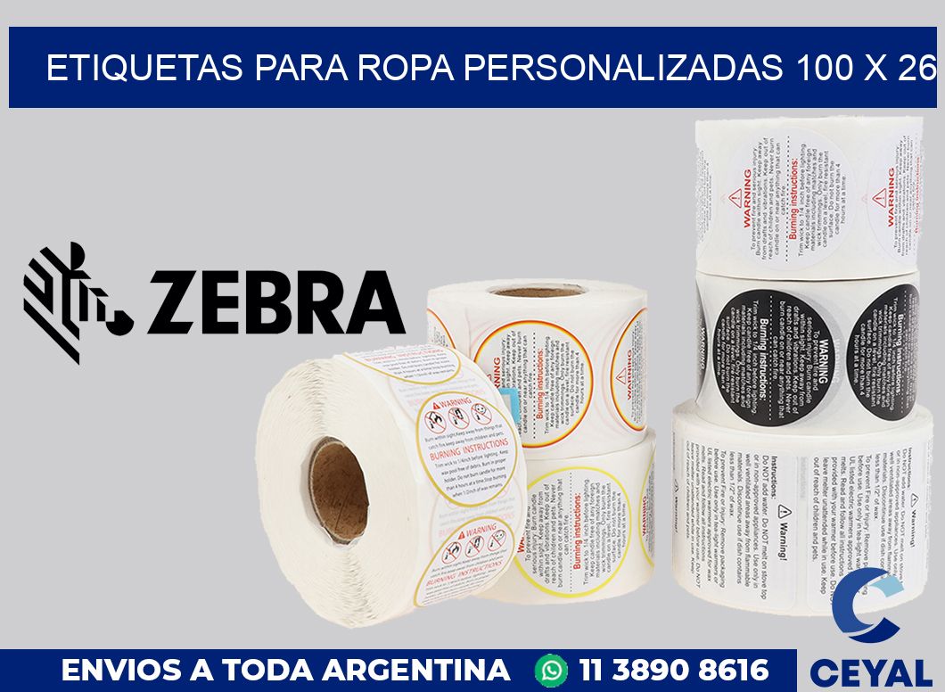 etiquetas para ropa personalizadas 100 x 26