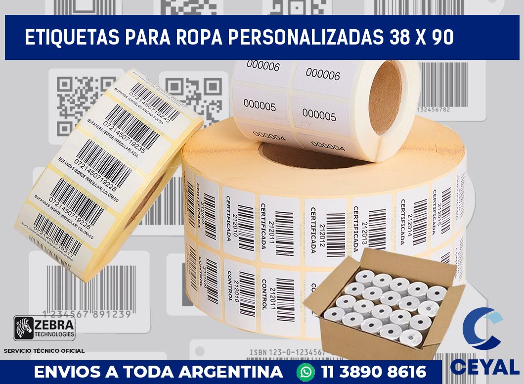 etiquetas para ropa personalizadas 38 x 90