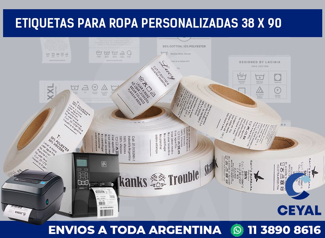 etiquetas para ropa personalizadas 38 x 90