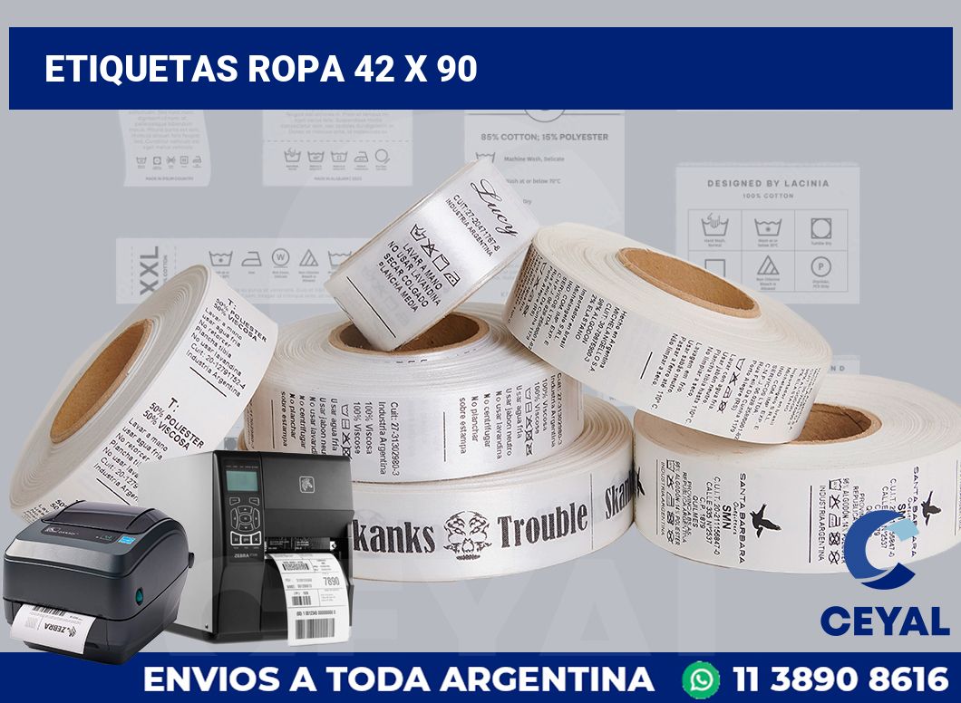 etiquetas ropa 42 x 90