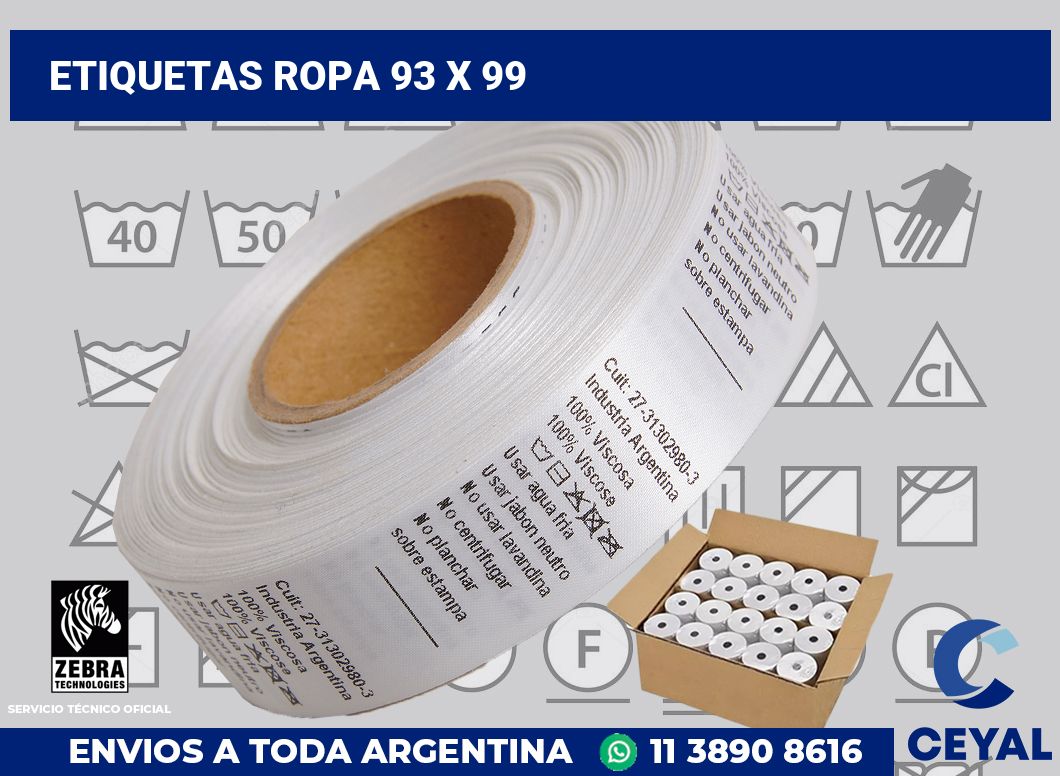 etiquetas ropa 93 x 99