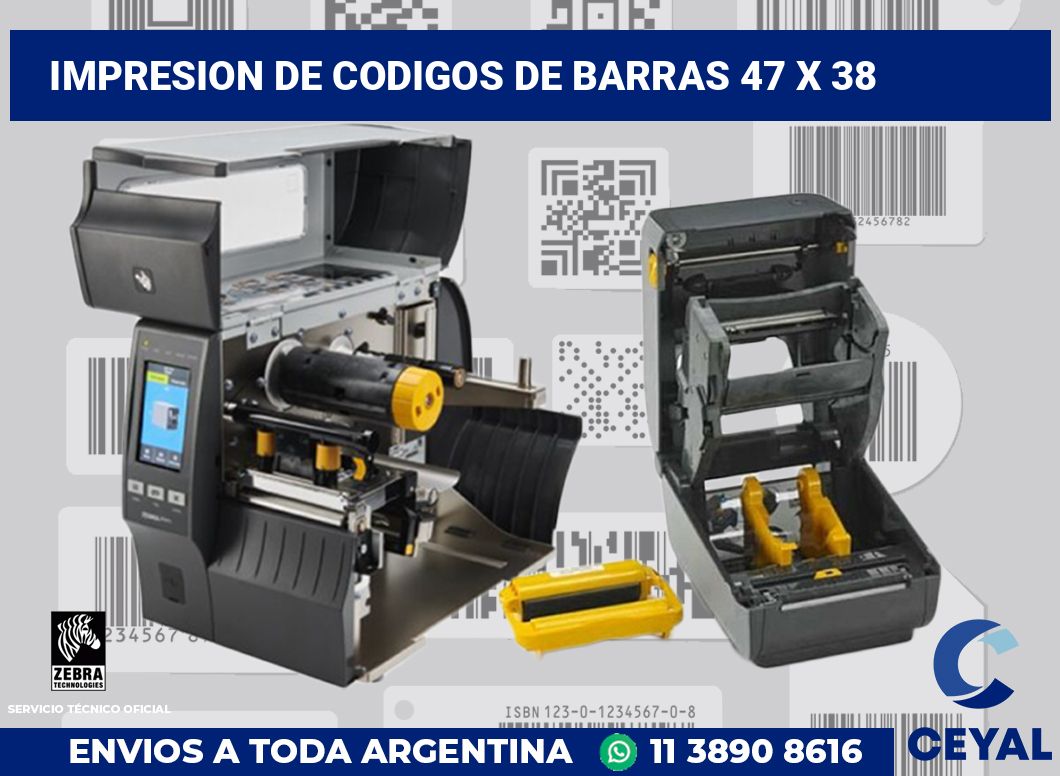 impresion de codigos de barras 47 x 38