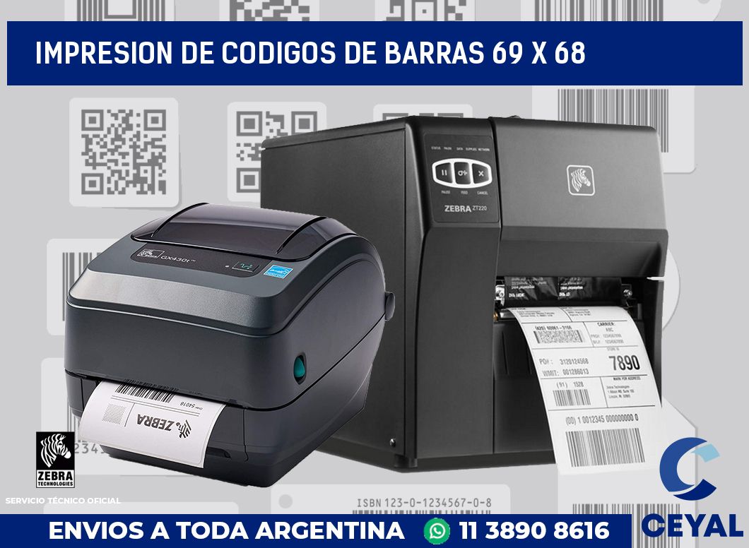 impresion de codigos de barras 69 x 68