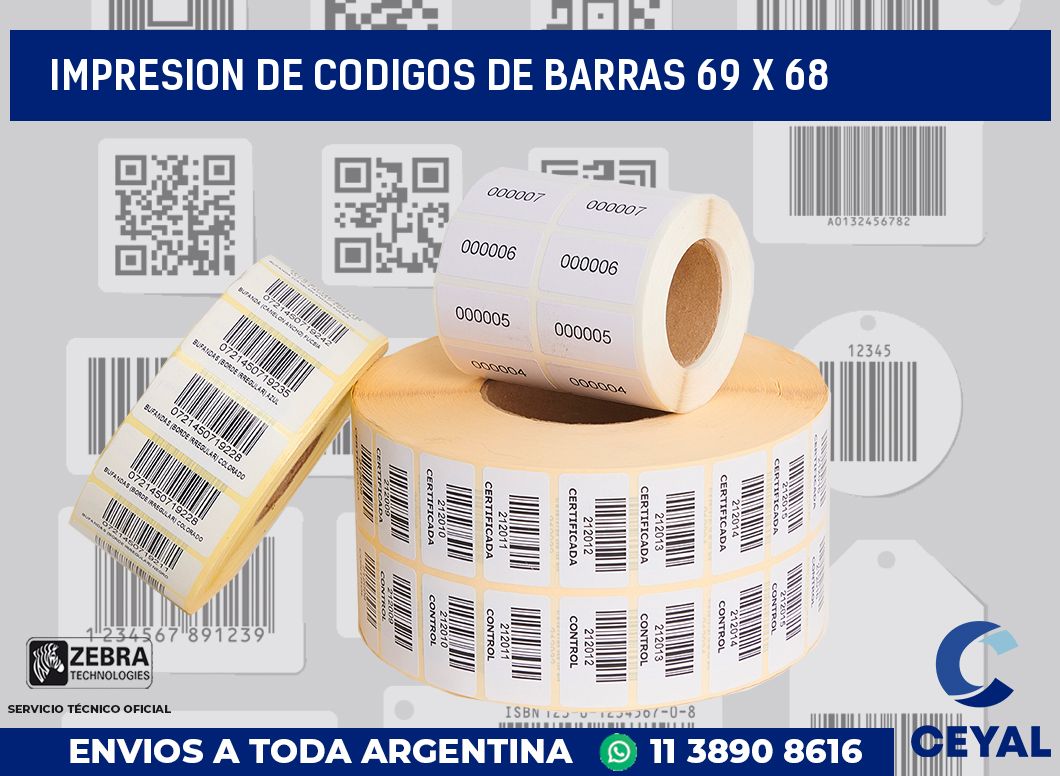 impresion de codigos de barras 69 x 68