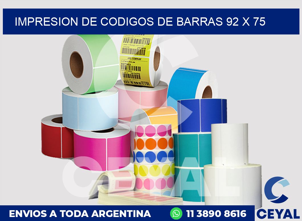 impresion de codigos de barras 92 x 75