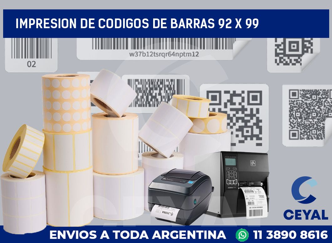 impresion de codigos de barras 92 x 99