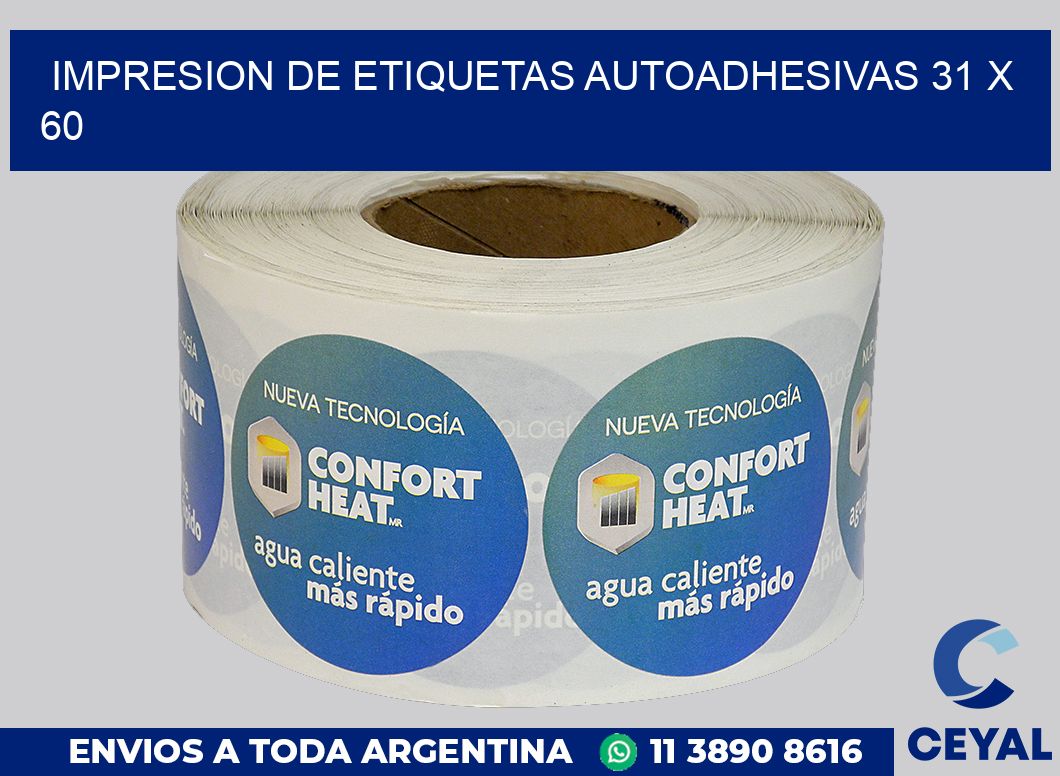 impresion de etiquetas autoadhesivas 31 x 60