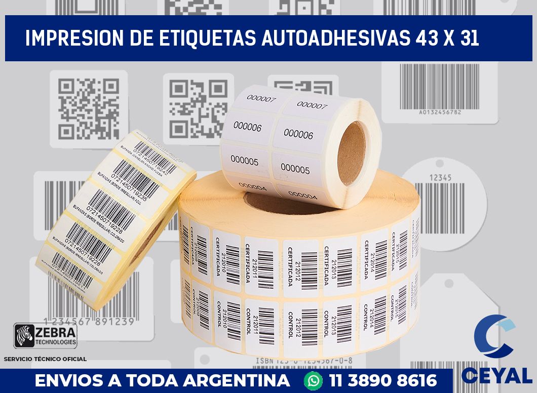 impresion de etiquetas autoadhesivas 43 x 31