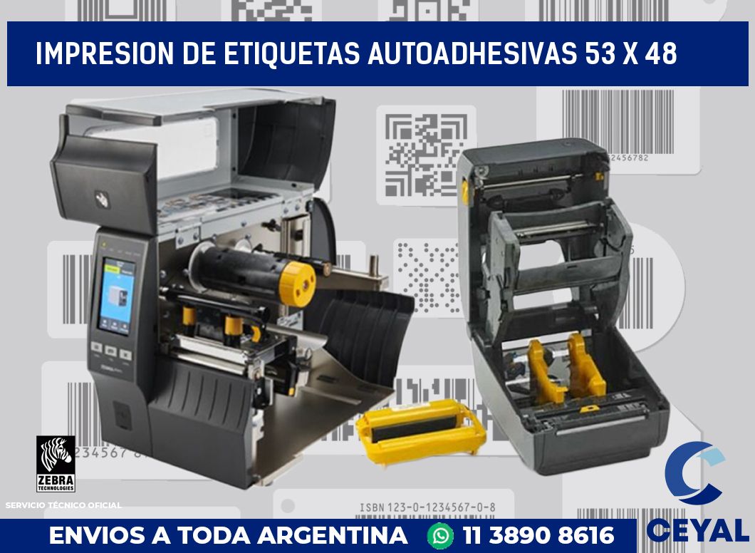 impresion de etiquetas autoadhesivas 53 x 48