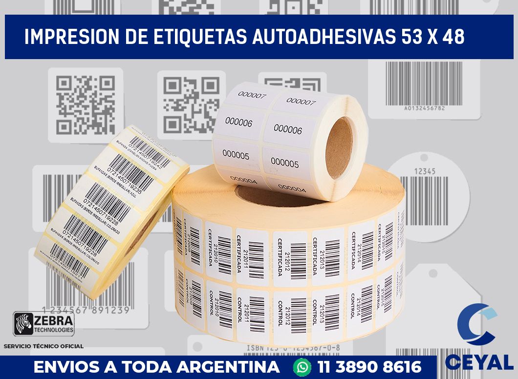 impresion de etiquetas autoadhesivas 53 x 48