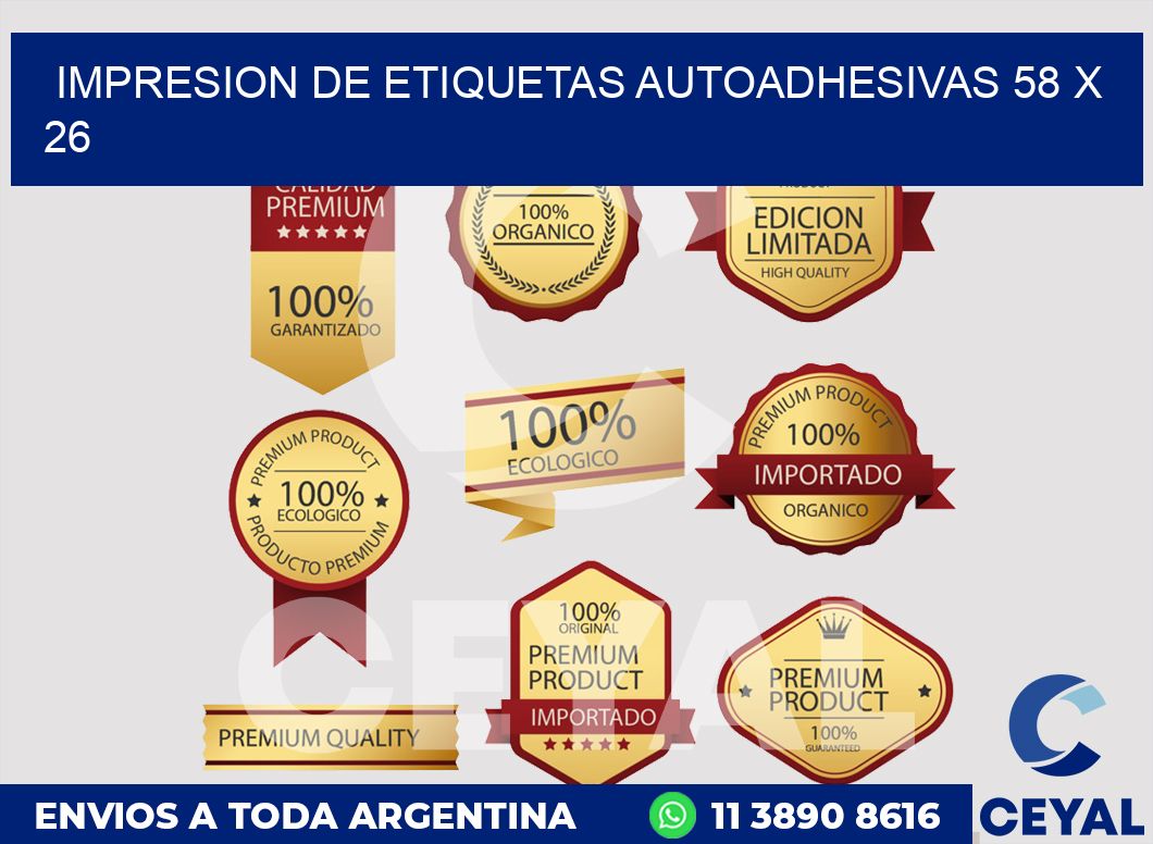 impresion de etiquetas autoadhesivas 58 x 26