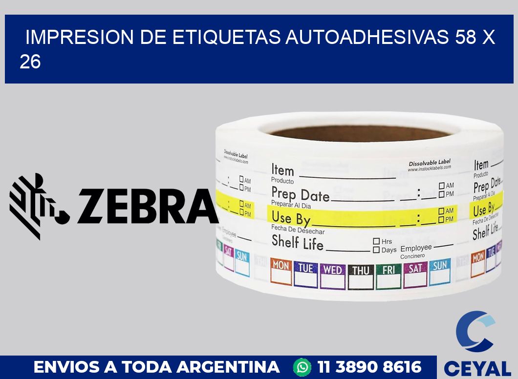 impresion de etiquetas autoadhesivas 58 x 26