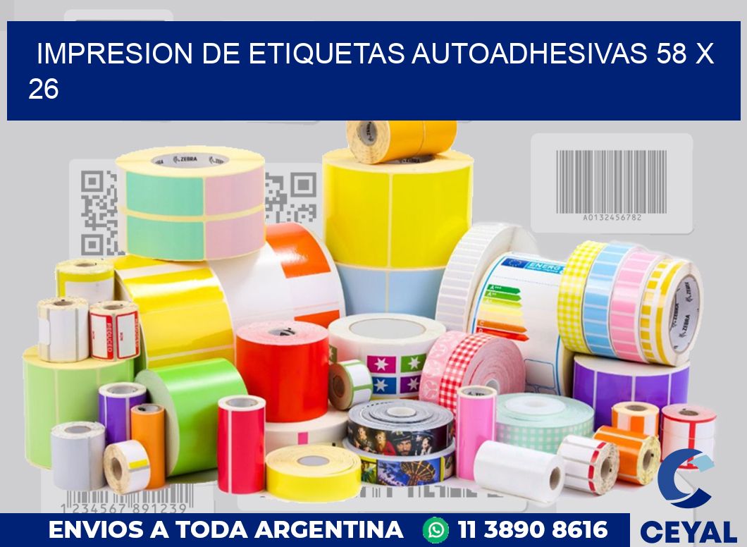 impresion de etiquetas autoadhesivas 58 x 26