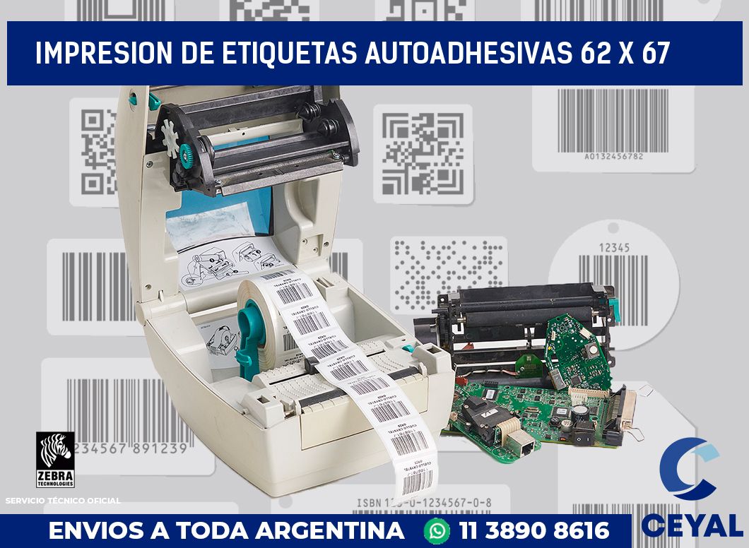 impresion de etiquetas autoadhesivas 62 x 67