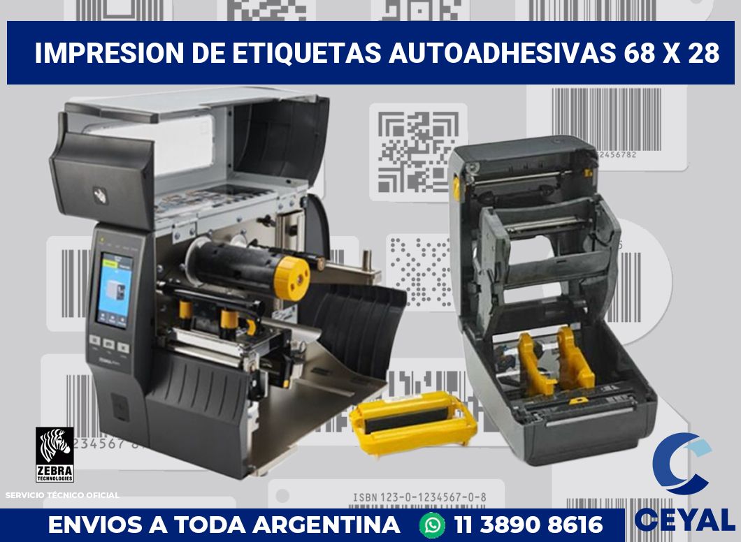 impresion de etiquetas autoadhesivas 68 x 28