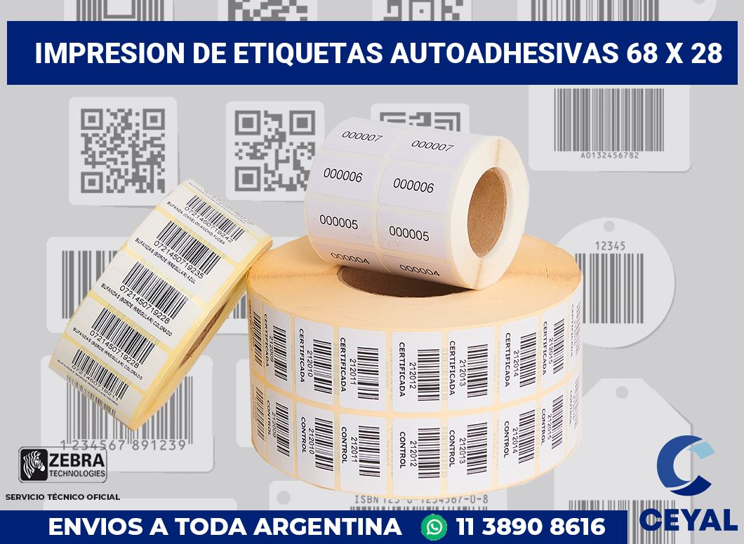 impresion de etiquetas autoadhesivas 68 x 28