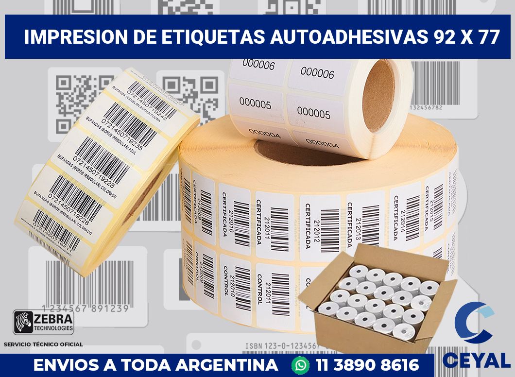 impresion de etiquetas autoadhesivas 92 x 77