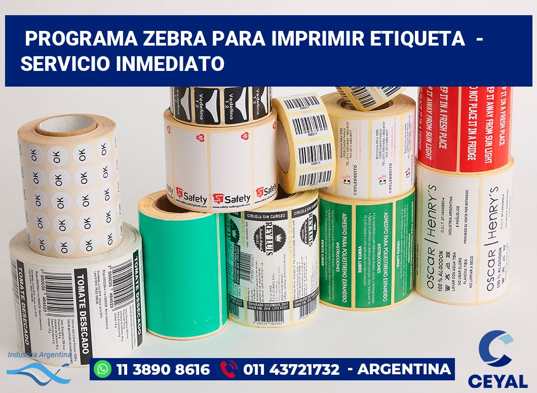 programa zebra para imprimir etiqueta  - Servicio inmediato