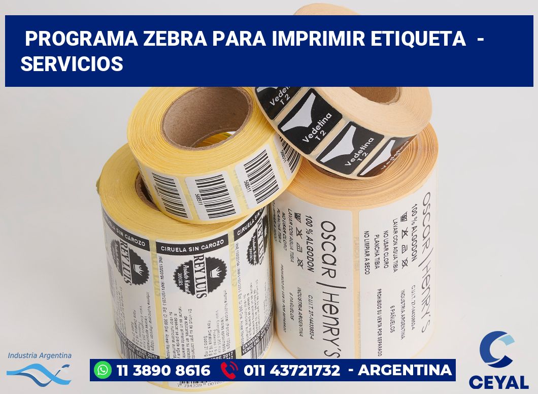 programa zebra para imprimir etiqueta - Servicios